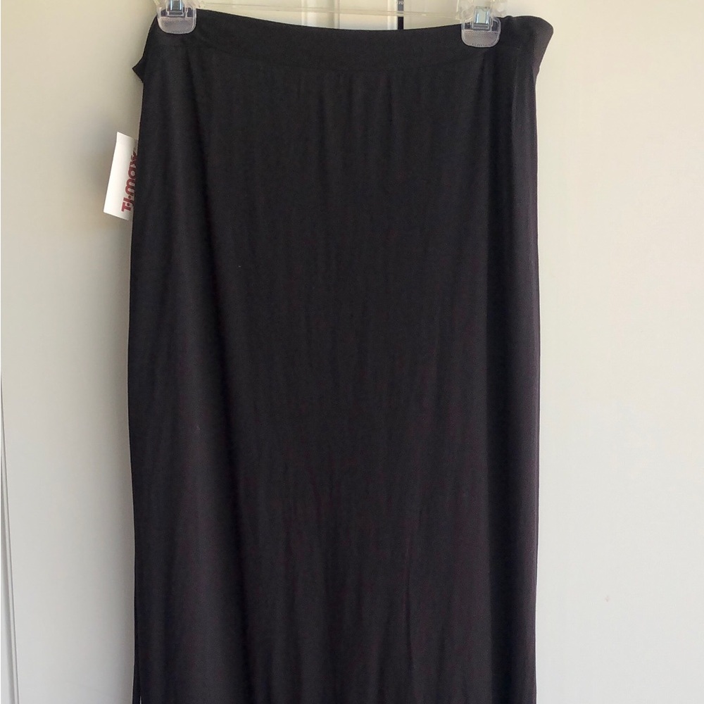 Max Studio black side tie ruffle crepe maxi skirt size XL